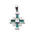 Sterling Silver with Opal Jerusalem Cross Pendant